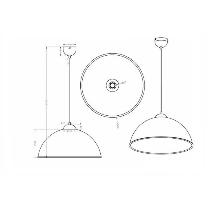 Black dome pendant light industrial, Katja