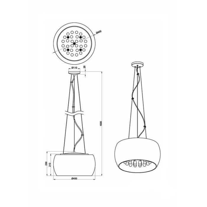 Chrome pendant light modern, Capucine