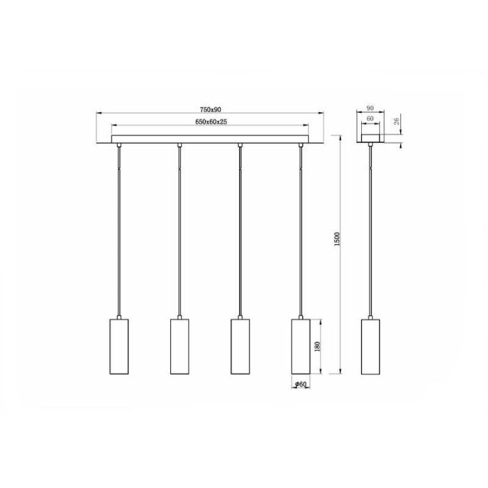 White pendant light modern, Kaso