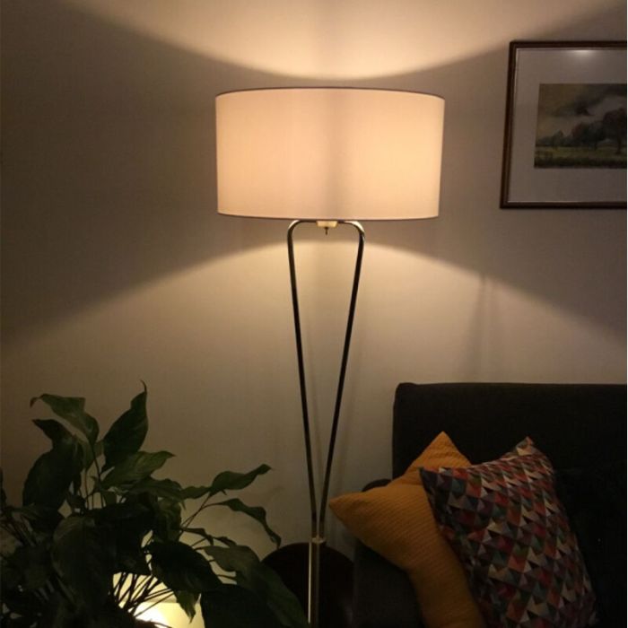 Brass floor lamp classic, Lola, with switch