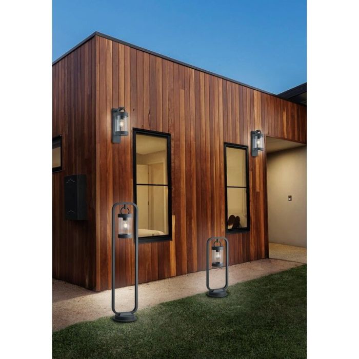 Anthracite outdoor floor lamp with dusk to dawn sensor modern, Sambesi, IP44