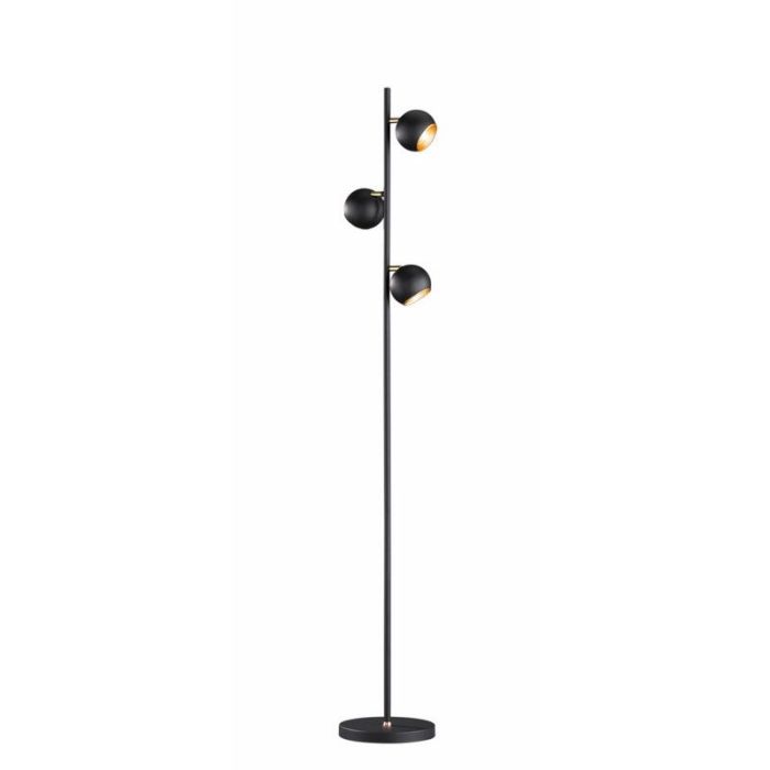 Black floor lamp modern, Prato, with switch