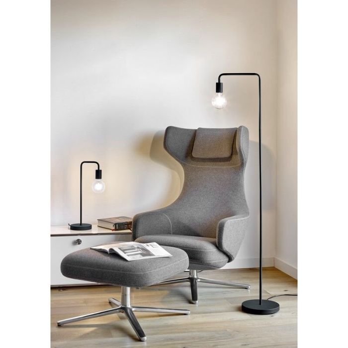 Black floor lamp modern, Ritual, with switch