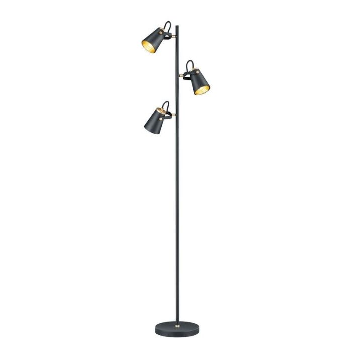 Black floor lamp modern, Skals, with switch