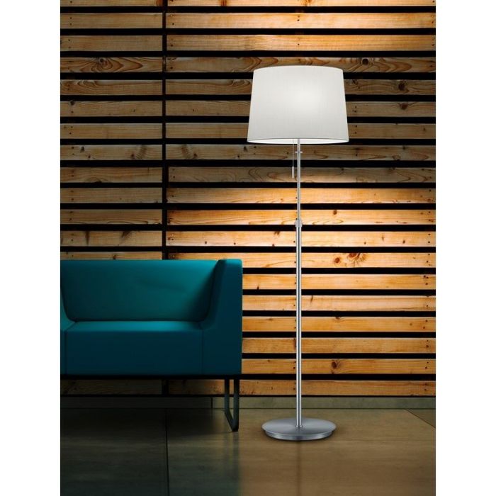 Nickel floor lamp classic, Niva, with pull switch