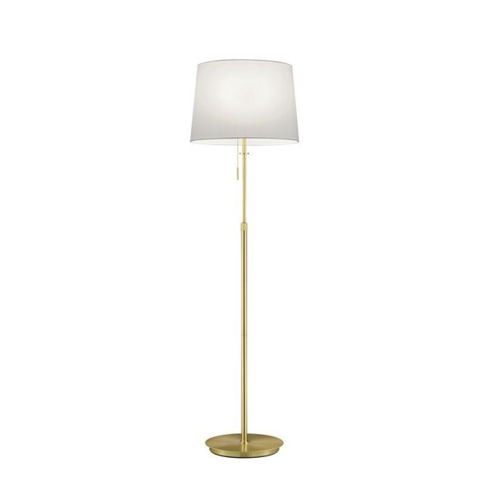 Brass floor lamp classic, Niva, with pull switch