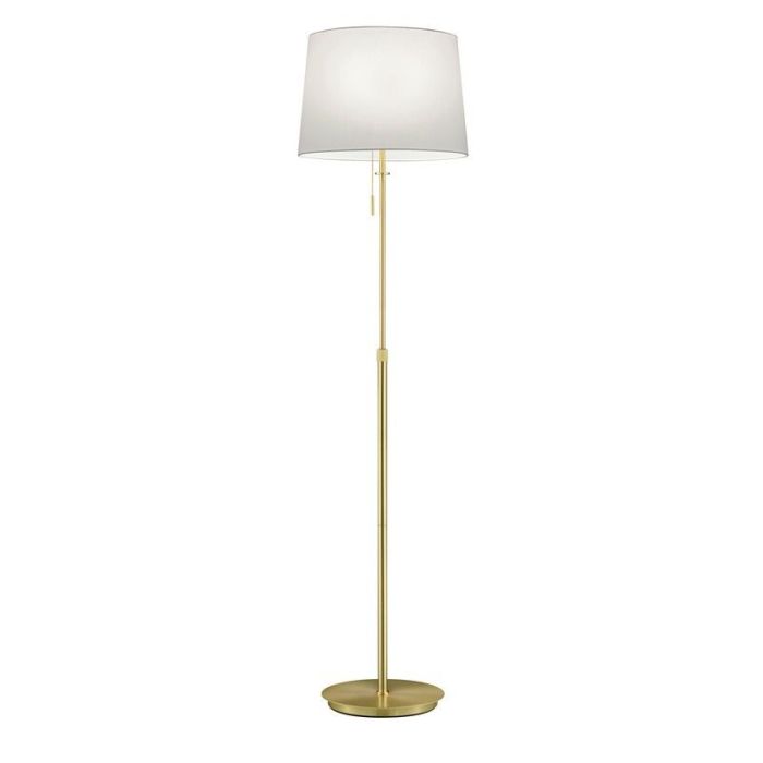 Brass floor lamp classic, Niva, with pull switch