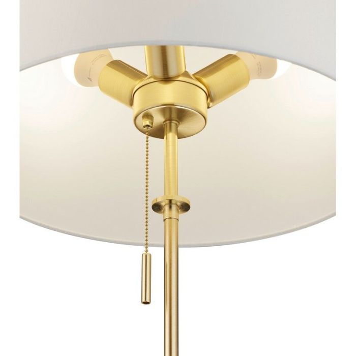 Brass floor lamp classic, Niva, with pull switch