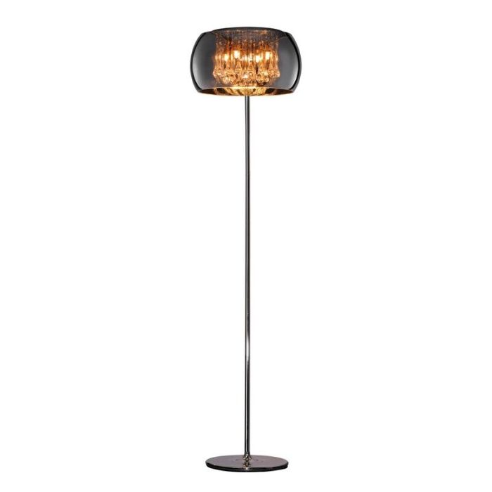 Chrome floor lamp modern, Capucine, with switch