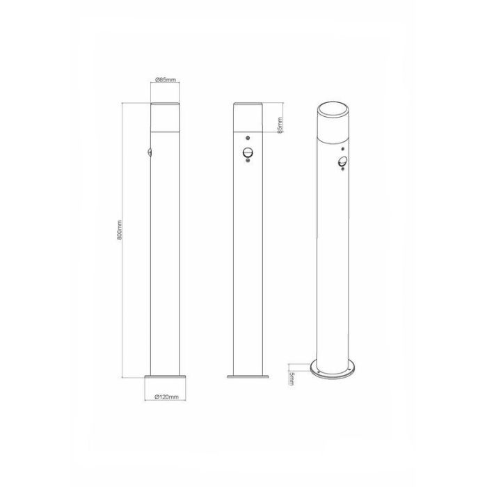 Anthracite outdoor floor lamp with motion sensor modern, Fjelso, IP44