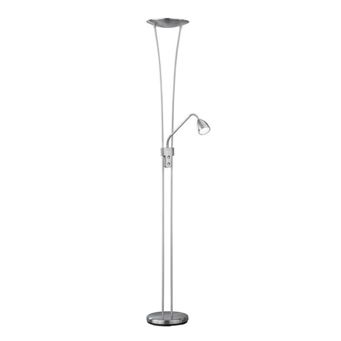 Nickel floor lamp classic, Stijn, 20W, 3000K LED, with switch