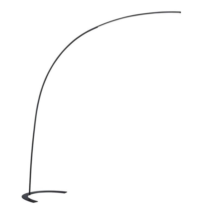 Black arc floor lamp modern, Libro, 18W, 3000K LED, with switch