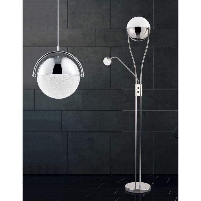 Chrome floor lamp retro, Xelly, 22W, 3000K LED, with switch