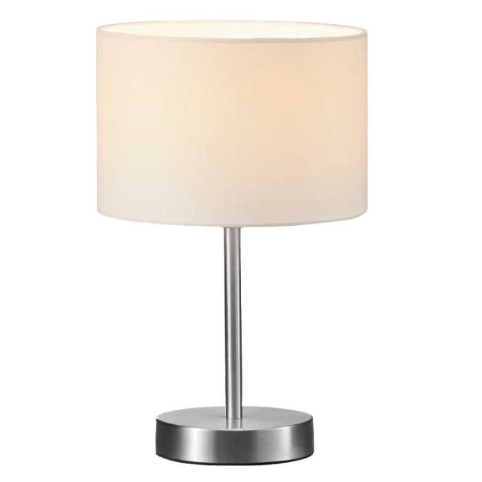 Nickel table lamp metal, Ledbury, with switch