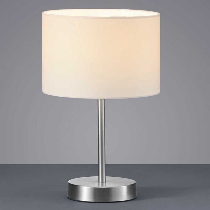 Nickel table lamp metal, Ledbury, with switch