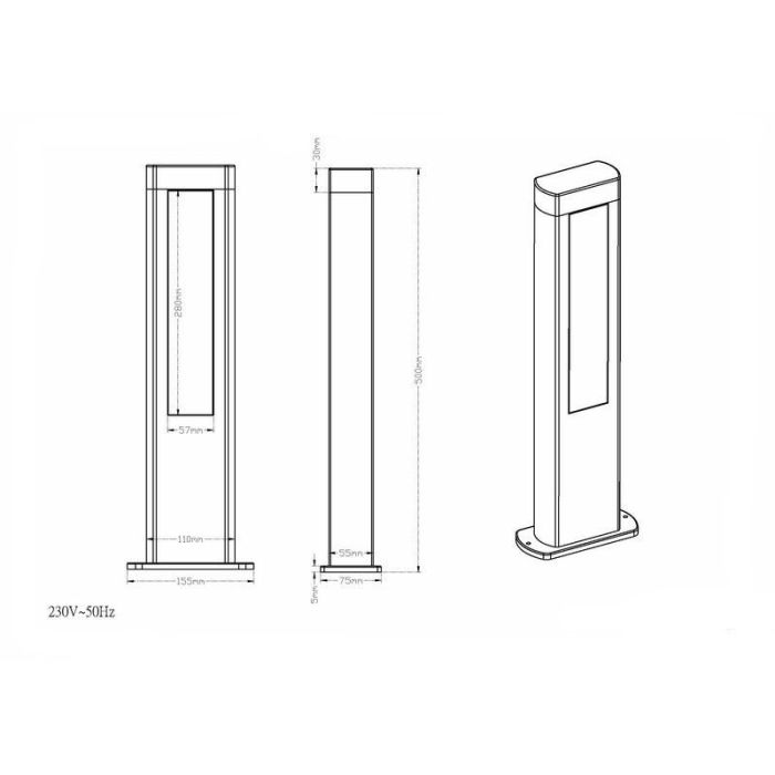 Anthracite outdoor light modern, Yndira, 5,5W, 3000K LED, IP54
