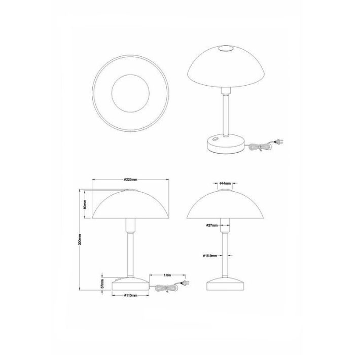 Nickel banker's lamp classic, Notaris, 4W, 3000K LED, with switch