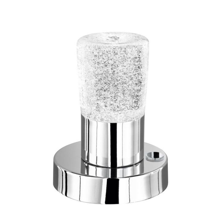 Chrome table lamp classic, Merle, 4,3W, 3000K LED, with switch
