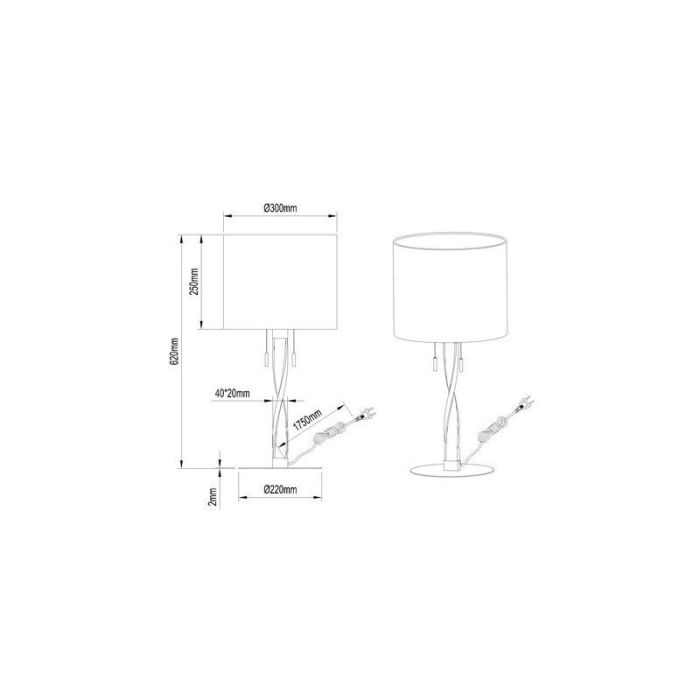 Nickel table lamp modern, Ramten, 3W, 3000K LED, with pull switch