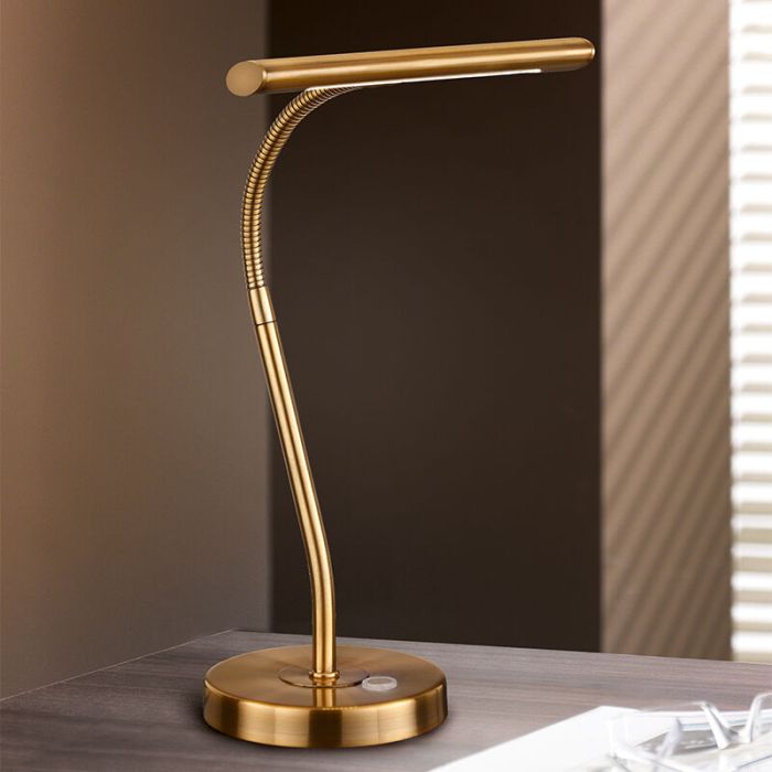 Brass table lamp modern, Eliza, 4W, 3000K LED, with switch