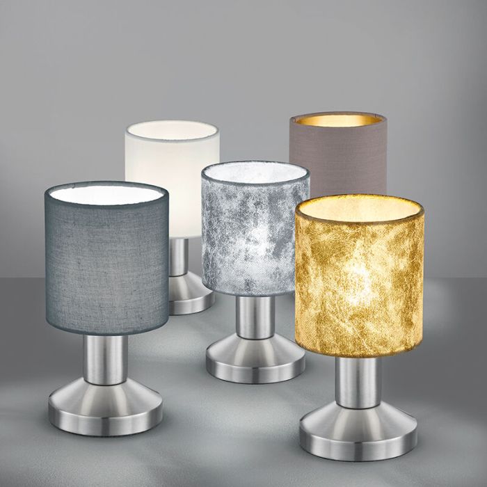 Nickel table lamp metal, Nordby, with switch