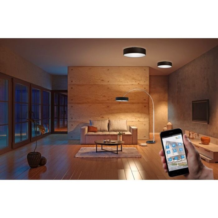 Nickel flush ceiling light metal, Ledbury