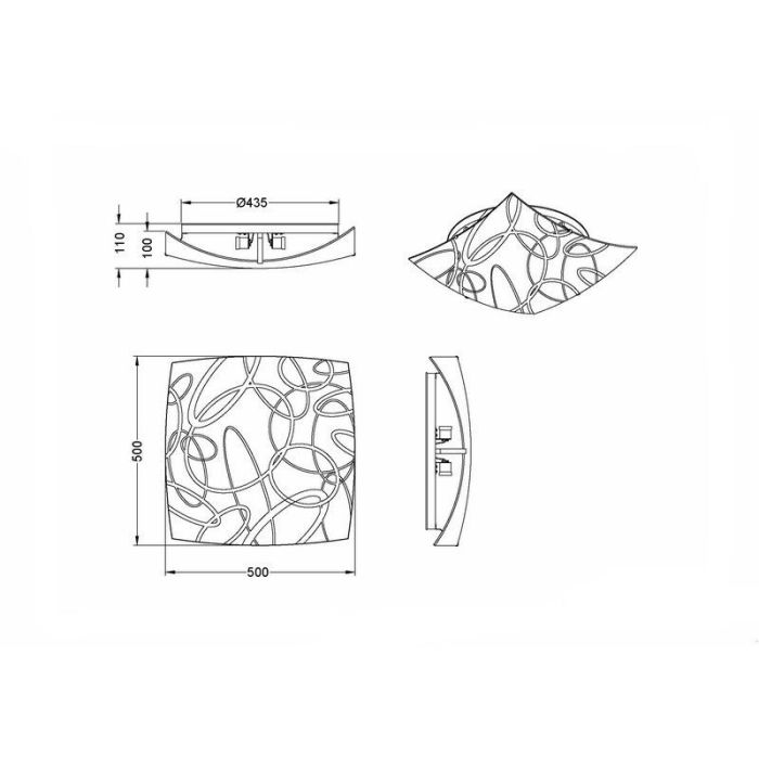 White flush ceiling light classic, Antoine