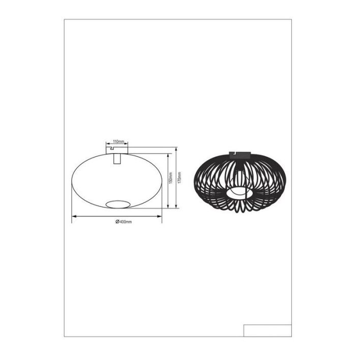 Copper flush ceiling light modern, Avni