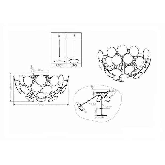 Black flush ceiling light modern, Xinhe