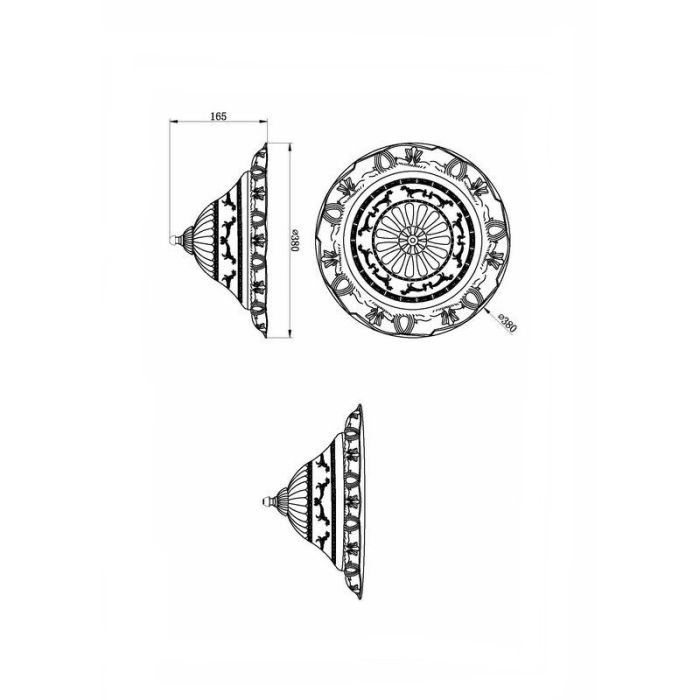 Rust Coloured flush ceiling light classic, Eleonora