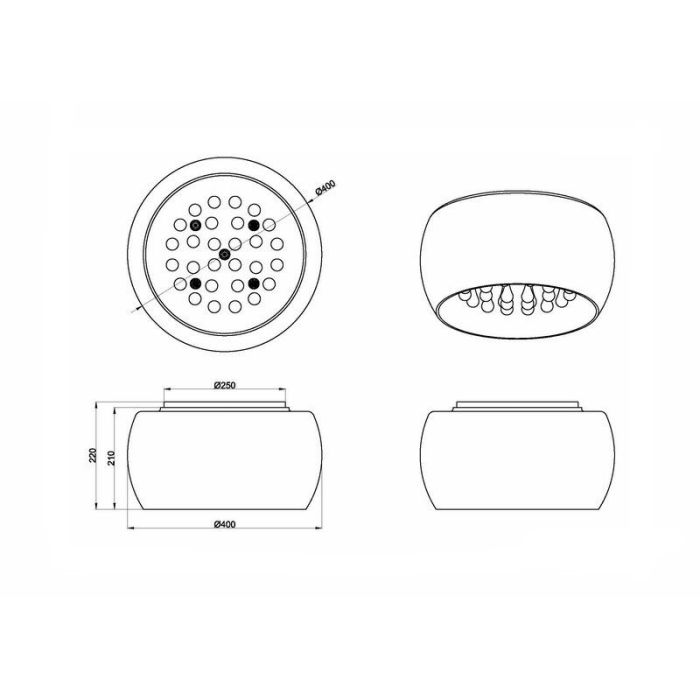 Chrome flush ceiling light modern, Capucine