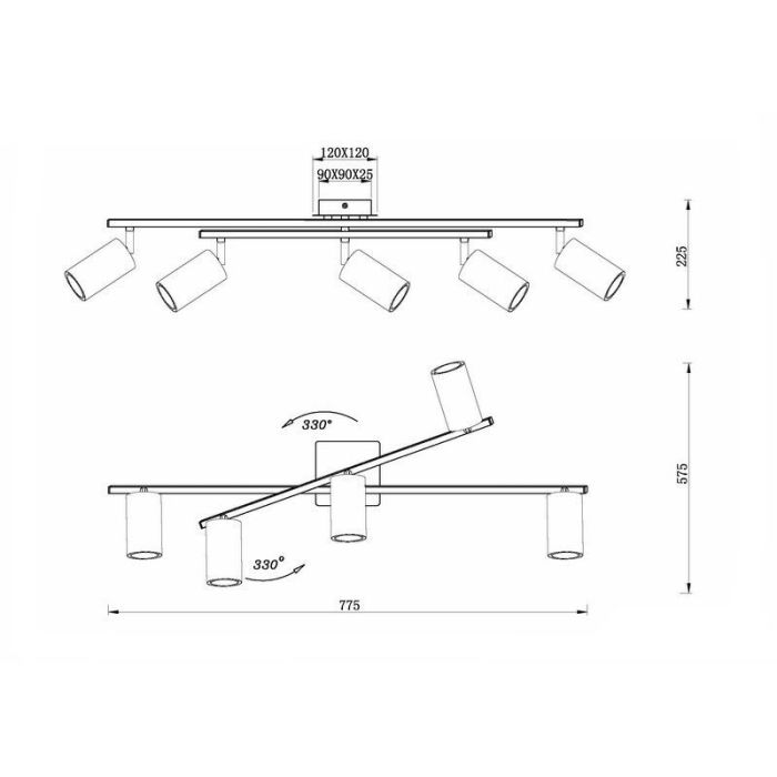 White flush ceiling light modern, Kaso