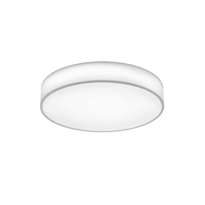 White flush ceiling light fabric, Winnie, 40W, warm to cold white adjustable LED, with remote control