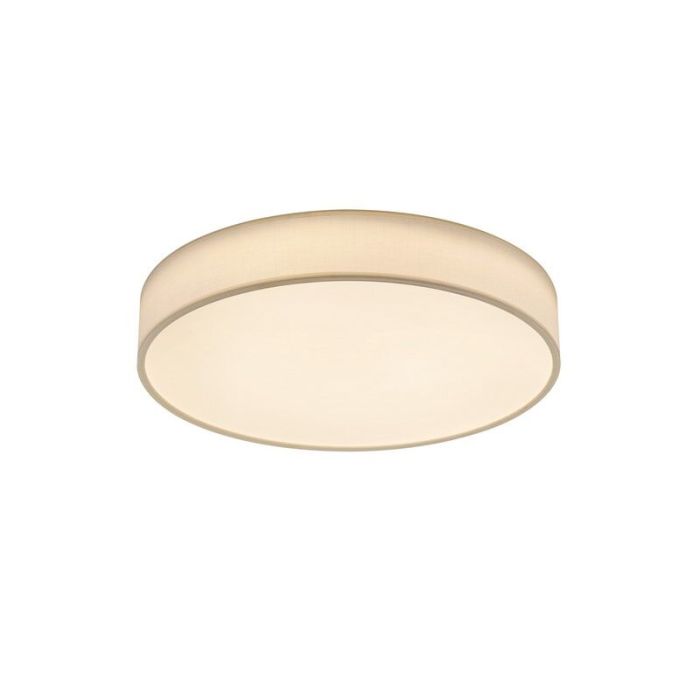 White flush ceiling light fabric, Winnie, 40W, warm to cold white adjustable LED, with remote control