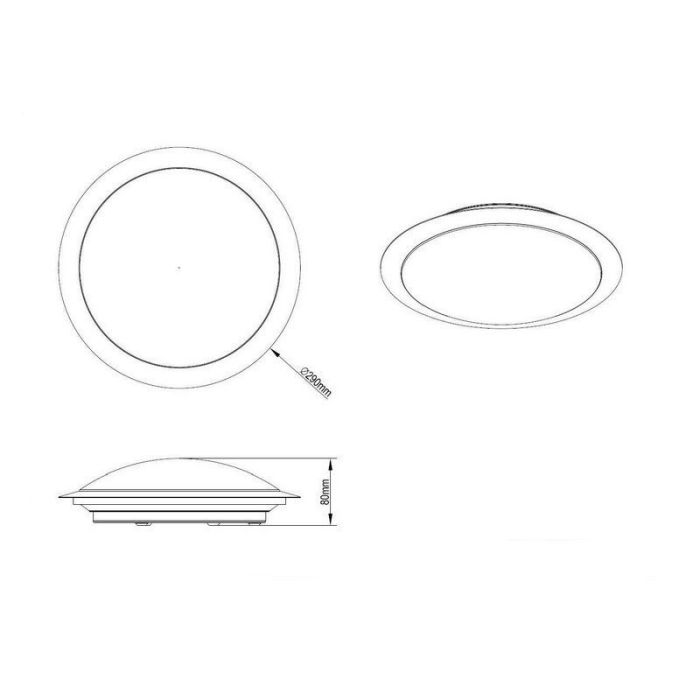 Silver flush ceiling light plastic, Ramsgate, 9W, 3000K LED