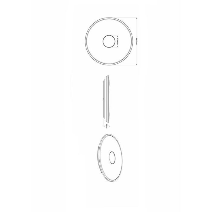 White flush ceiling light modern, Levain, 30W, warm to cold white adjustable LED, with remote control
