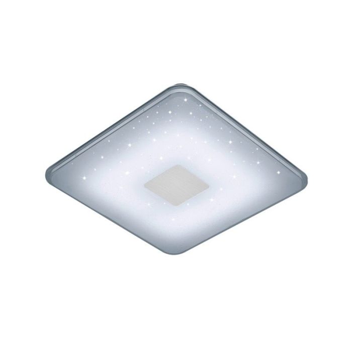 White flush ceiling light modern, Lev, 30W, warm to cold white adjustable LED, with remote control