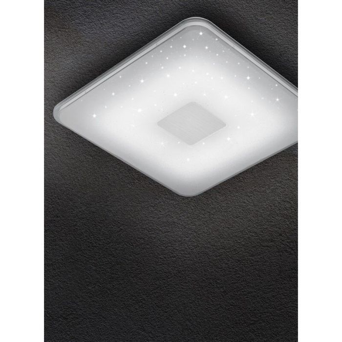 White flush ceiling light modern, Lev, 30W, warm to cold white adjustable LED, with remote control