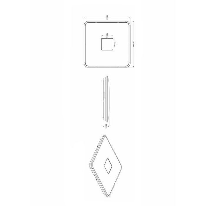 White flush ceiling light modern, Lev, 30W, warm to cold white adjustable LED, with remote control
