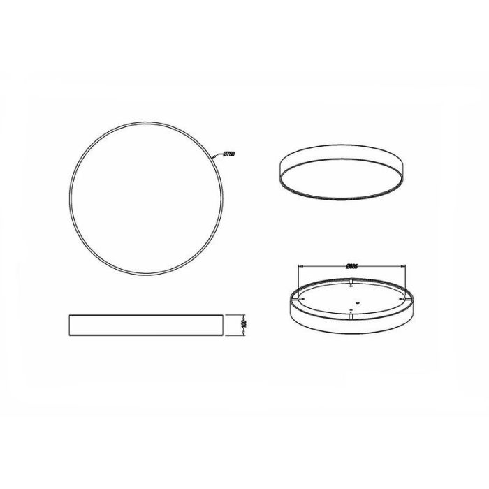 White flush ceiling light modern, Gording, 45W, RGBW LED, with remote control