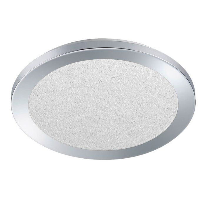 Chrome flush ceiling light modern, Marie, 15W, 3000K LED, IP44