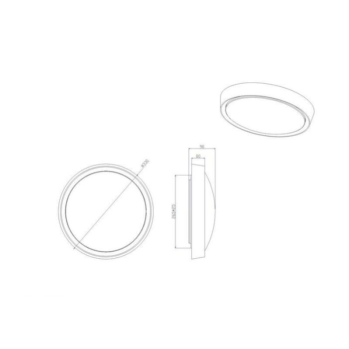 White bathroom ceiling light plastic, Evelina, 18W, 3000K LED, IP44