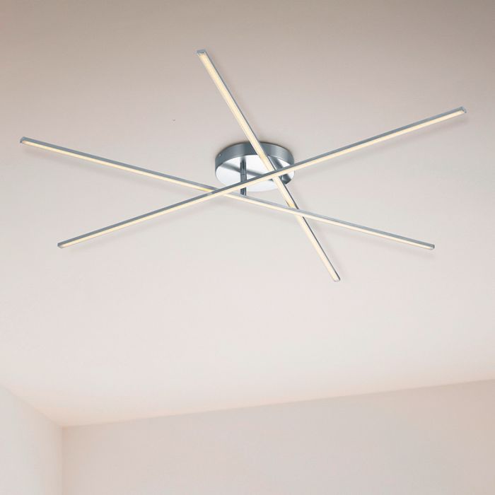 Nickel flush ceiling light design, Gottrup, 8,5W, 3000K LED