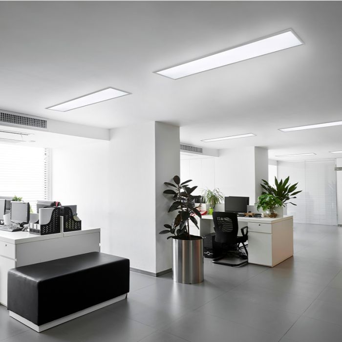 Nickel flush ceiling light modern, Badria, 30W, 3000K LED
