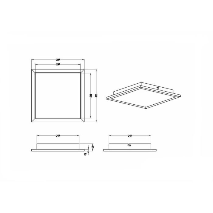 Nickel flush ceiling light modern, Badria, 15W, 3000K LED