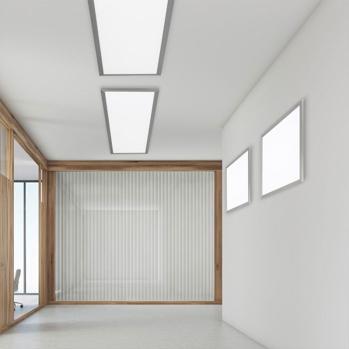 Nickel flush ceiling light modern, Badria, 25W, 3000K LED