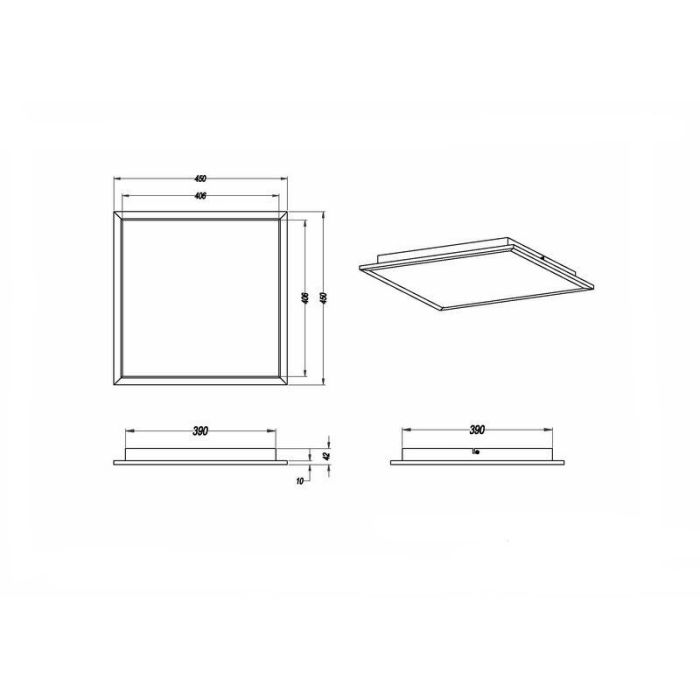 Nickel flush ceiling light modern, Badria, 25W, 3000K LED