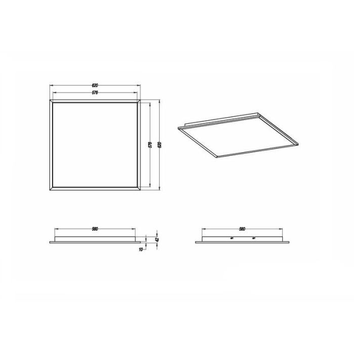 Nickel flush ceiling light modern, Badria, 30W, 3000K LED
