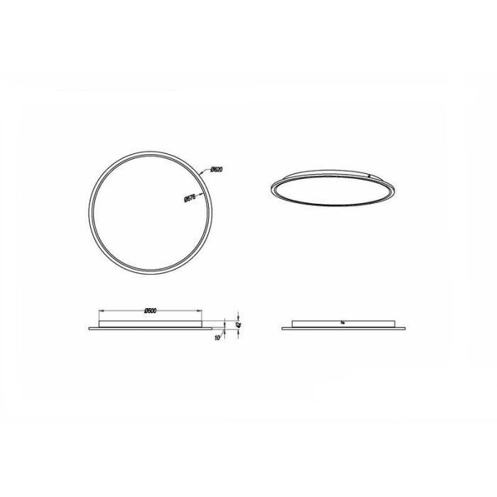 Nickel flush ceiling light modern, Badria, 30W, 3000K LED