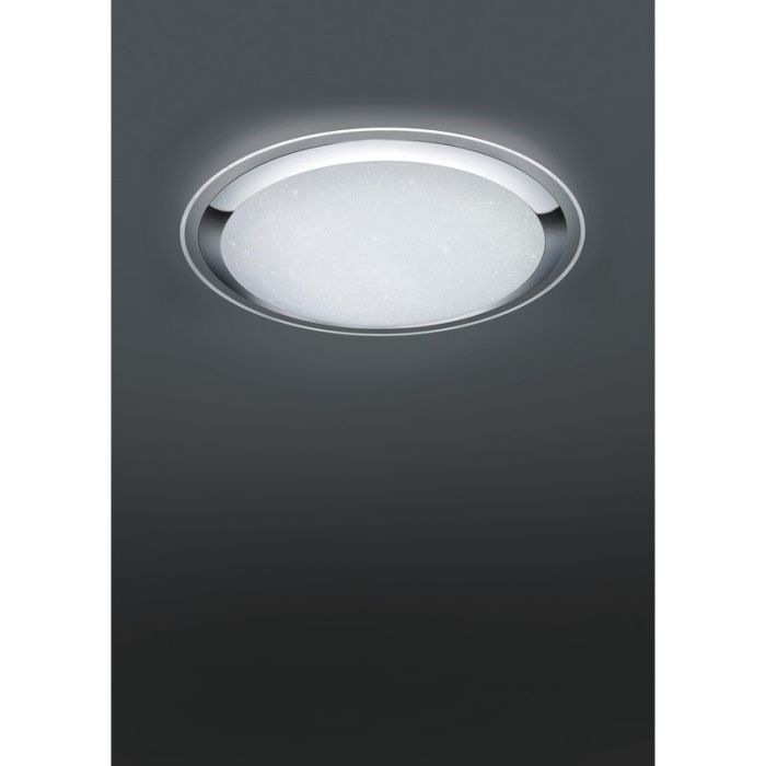 White flush ceiling light modern, Romain, 95W, warm to cold white adjustable LED, with remote control